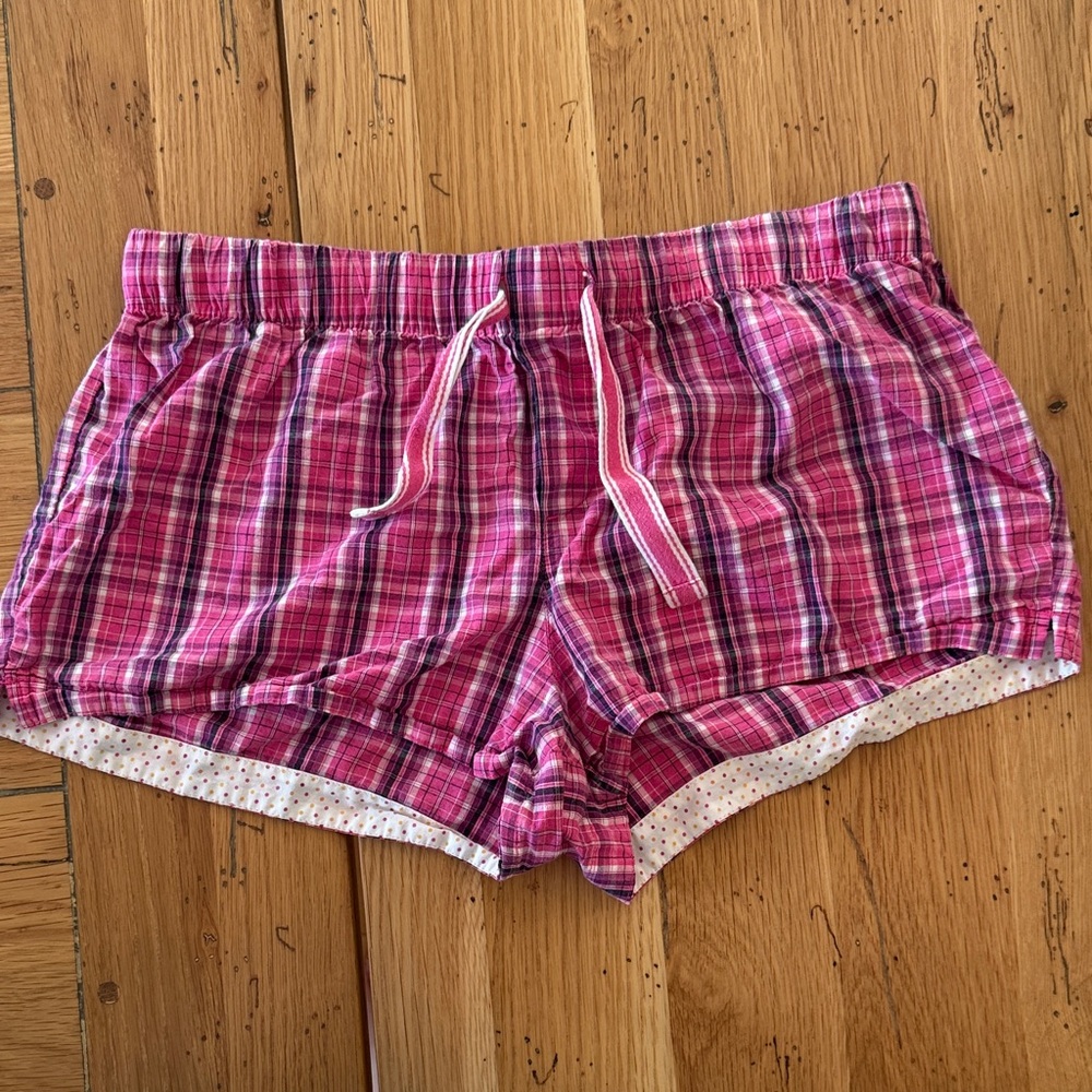 Xhilaration Pink Plaid Women's Pajama Shorts
